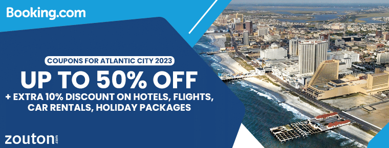 Booking.Com Atlantic City Coupons 2024 | Avail Up To 50% + Extra 10% Discount On Hotels, Flights Booking