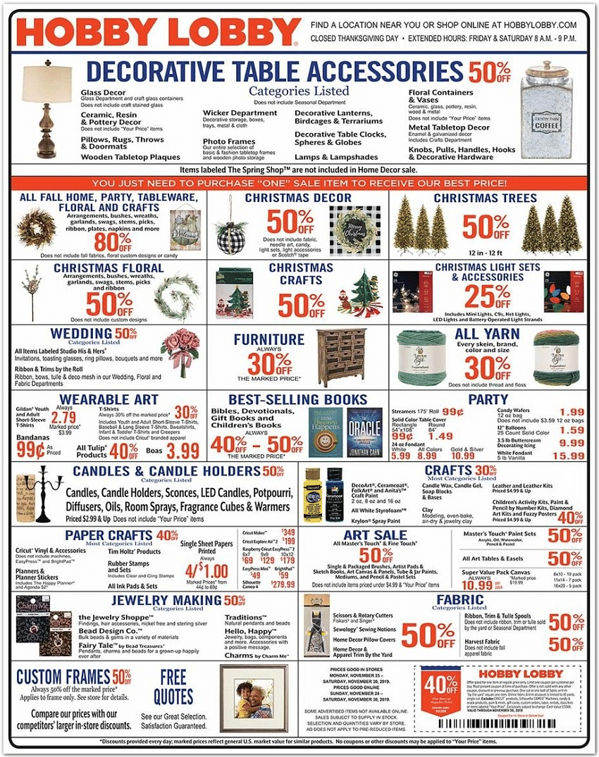 Hobby Lobby Black Friday Sales 2022 Sales, Deals, Dates, Store Hours