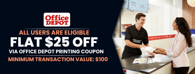 Office Depot Printing Coupon | Flat $25 Off