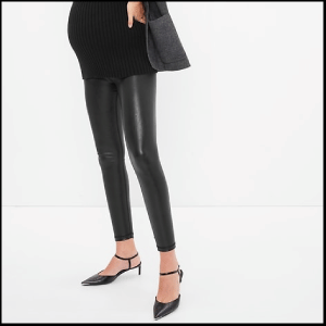 Maternity Full Panel Faux-Leather Leggings