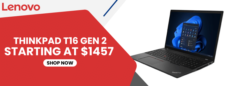 Lenovo ThinkPad T16 Gen 2 | Starting At $ 1457