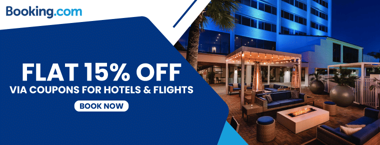 Flat 15% off via coupons for hotels and flights