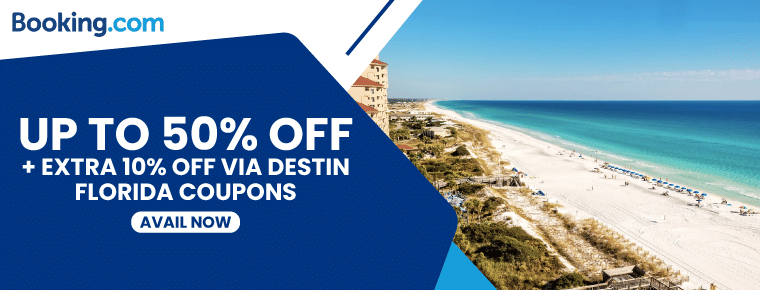 Booking.Com Destin Florida Coupons: Up To 50% + Extra 10% Off On Bookings