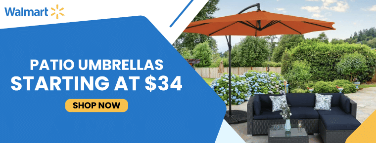Walmart Outdoor Umbrella Deals | Starting at $34