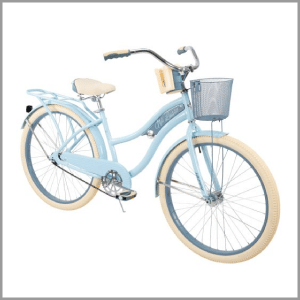 Huffy, Nel Lusso Classic Cruiser Bike with Perfect Fit Frame, Women's, Light Blue, 26 Inch