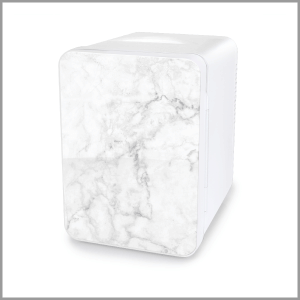 Personal Chiller Mini Fridge Small Space Cooler, White Marble