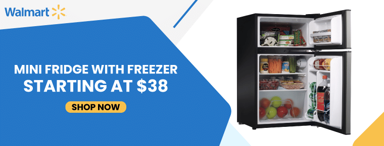 Walmart Mini Fridge With Freezer Deals | Starting at $38