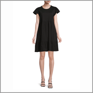 Time and Tru Women's Short-Sleeve Tiered Knit Dress