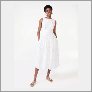 Scoop Women's Eyelet Midi Dress