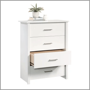 Mainstays Hillside 4-Drawer Dresser, White Finish