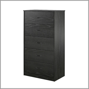 Mainstays Classic 5 Drawer Dresser, Black Oak