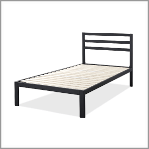 Zinus Mia 38" Metal Platform Bed Frame with Headboard, Queen