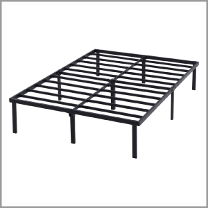 Mainstays 14" Heavy Duty Steel Slat Full Platform Bed Frame, Black