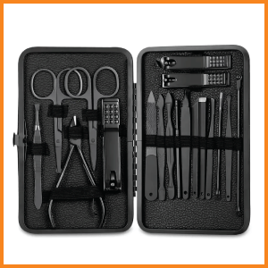 Classic Black Manicure Set Hand Feet Facial Stainless Steel Accessories