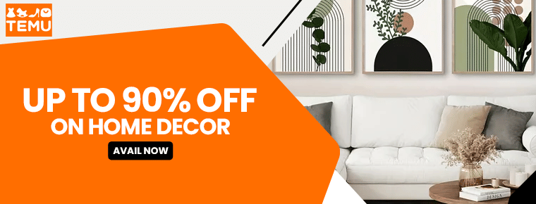 Up to 90% off on home decor