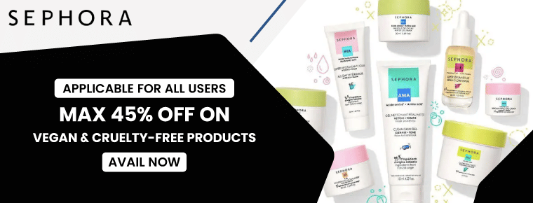 Maximum 45% off on vegan & cruelty-free products