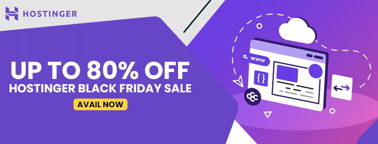Up to 80% off on Hostinger Black Friday Sale