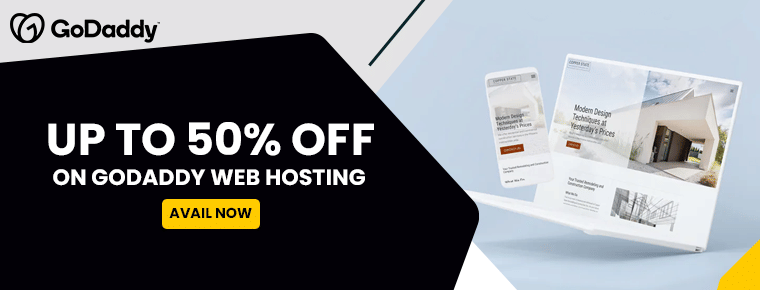 Up to 50% off on godaddy web hosting
