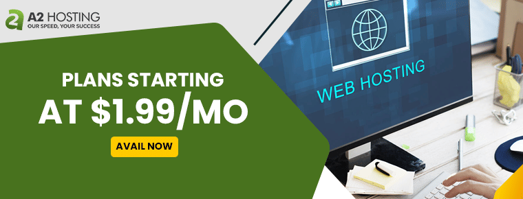 A2 Hosting plans starting at $1.99/month