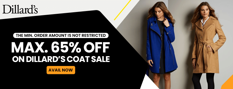 Maximum 65% off on Dillard's coat sale