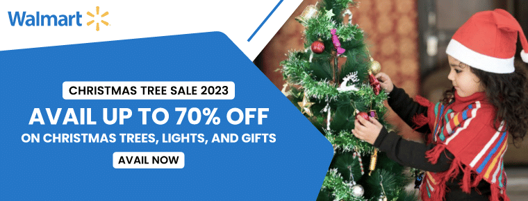 Avail up to 70% off on christmas trees, lights, and gifts.
