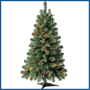 Pre-Lit Indiana Spruce Artificial Christmas Tree, Multi-Color Incandescent Lights(4 ft)