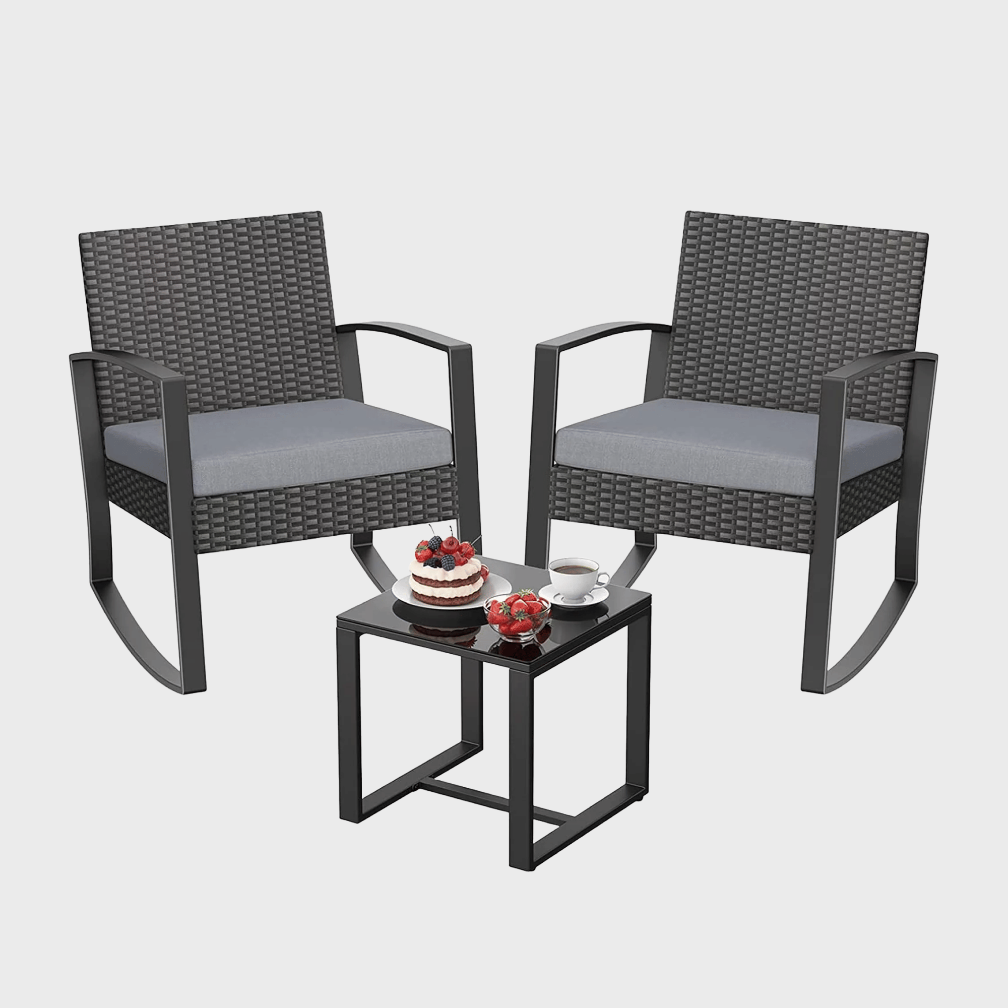 Lofka 3-Piece Patio Wicker Chairs Set