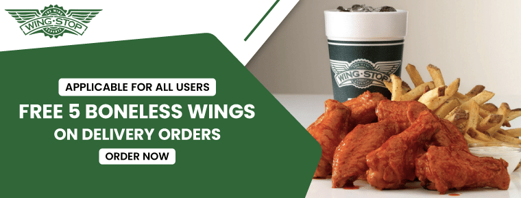 Free 5 boneless wings on delivery orders
