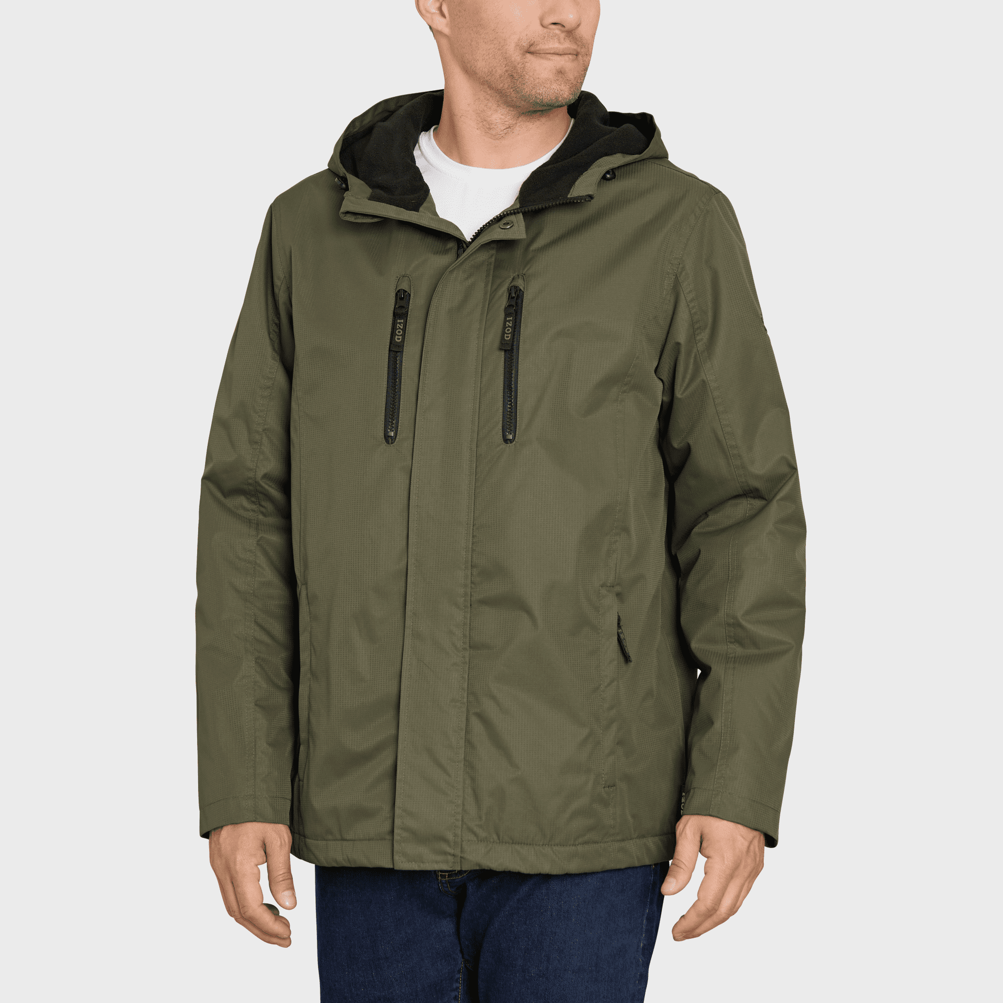 IZOD Men's Tech Racer Jacket with Hood