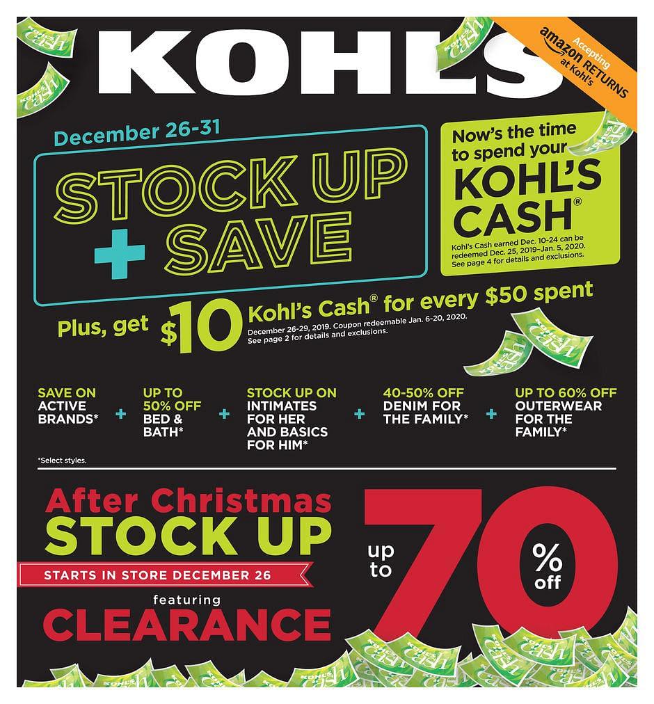 After Christmas Sales Kohls 2020 2021