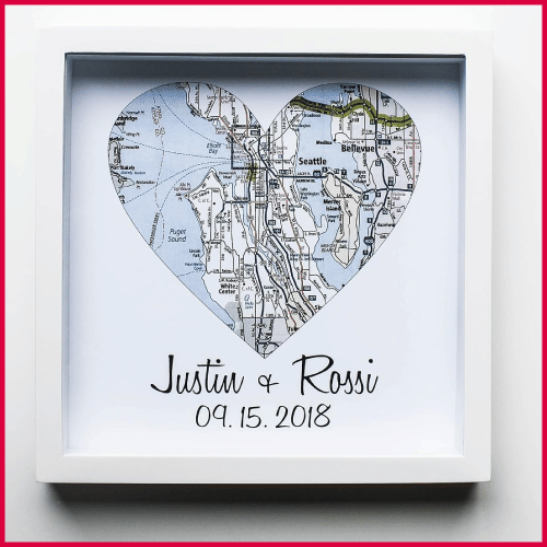 Framed Art Heart Map