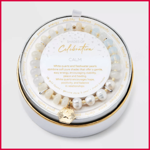 Natural Quartz Stone Charm Bracelet