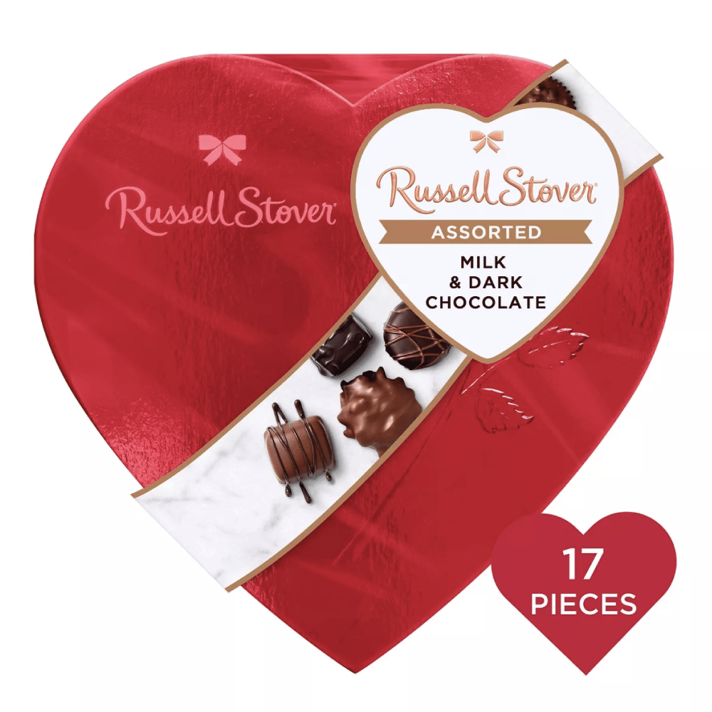 Russell Stover Valentine's Assorted Chocolates Red Foil Heart - 10oz