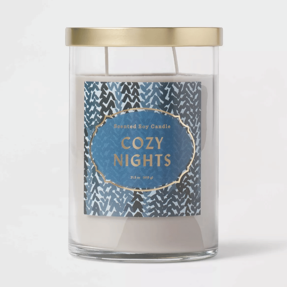 Clear Glass Cozy Nights Lidded Jar Candle Gray - Opalhouse