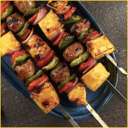 Pineapple Teriyaki Meatball Skewers