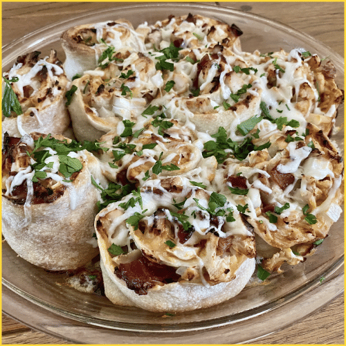 Hawaiian BBQ Chicken Pizza Rolls