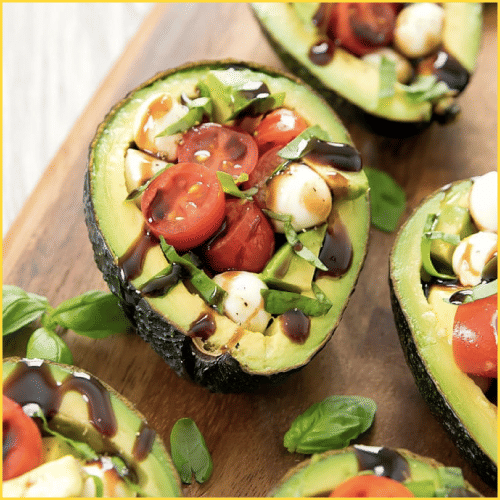 Baked Caprese Stuffed Avocado