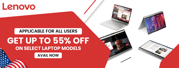 Get up to 55% off on select laptop models on Lenovo