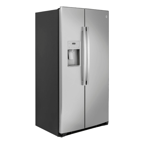 GE - 21.8 Cu. Ft. Side-by-Side Counter-Depth Refrigerator - Stainless Steel