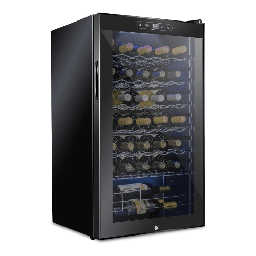 SCHMECKE 34 Bottle Compressor Wine Cooler Refrigerator w/Lock | Large Freestanding Wine Cellar