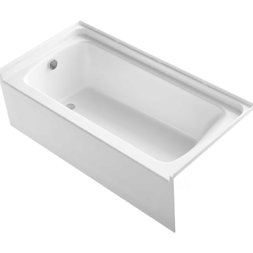 Sterling 30.25-in x 60-in White Fiberglass/Plastic Composite Alcove Soaking Bathtub (Left Drain)