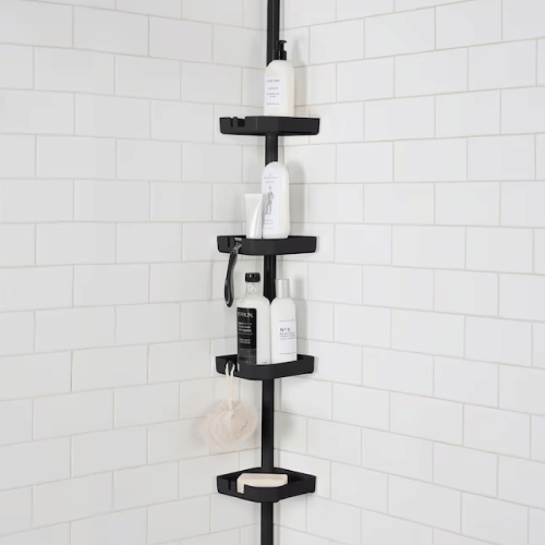 Bath Bliss Black Aluminum 3.99-Shelf Bathtub Caddy 5.91-in x 101-in