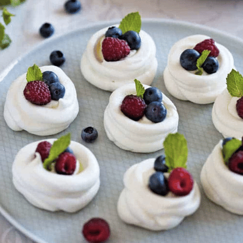 Mini Pavlovas with Fresh Fruit