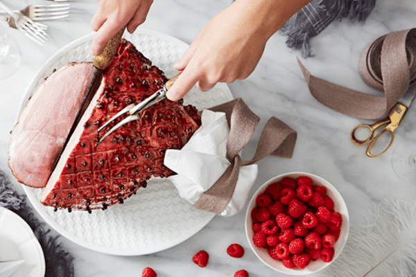 Raspberry Balsamic Glazed Ham