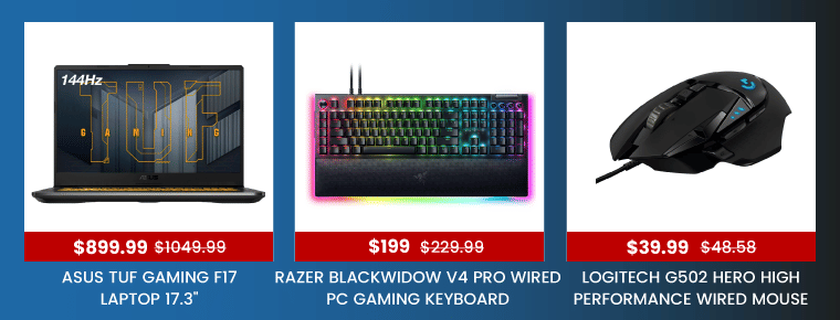Deals on gaming laptops and accessories