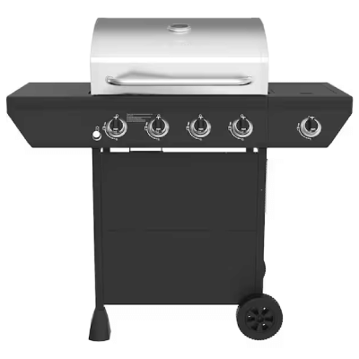 Nexgrill 4-Burner Propane Gas Grill in Stainless Steel with Side Burner