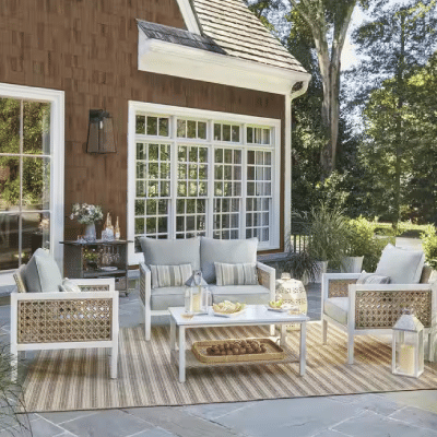 Home Decorators Collection Ashbury Hill 4-Piece Aluminum Wicker Outdoor Conversation Set