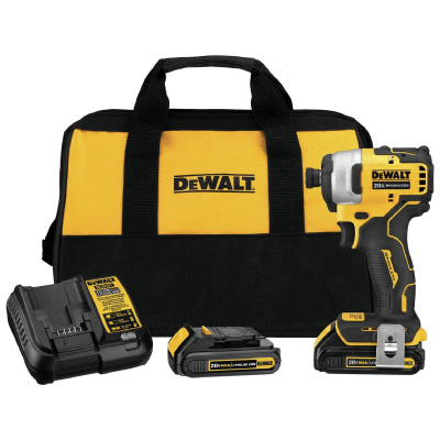 DEWALT ATOMIC 20V Max Lithium-Ion Brushless Cordless Compact 1/4 in. Impact Driver Kit