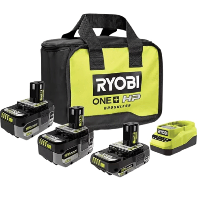 RYOBI ONE+ 18V Lithium-Ion Starter Kit with 2.0 Ah Battery, 4.0 Ah Battery, and Charger