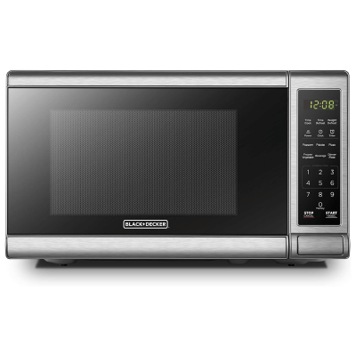 Black+Decker Digital Microwave Oven with Turntable Push-Button Door